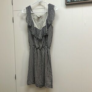 Navy Blue Dress with White Polka Dots